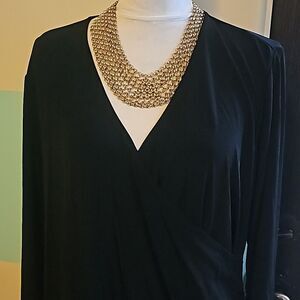 Chicos black travelers rosemary wrap dress size XL-16